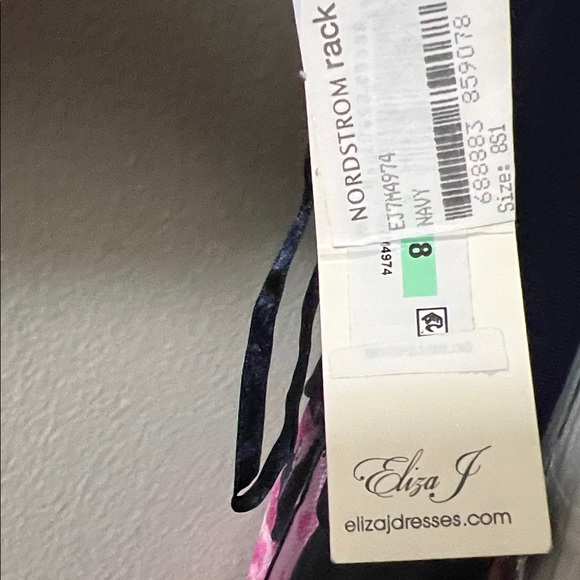 ELIZA J Navy Blue Jersey Criss-Cross Gown Size 8 - Picture 15 of 17